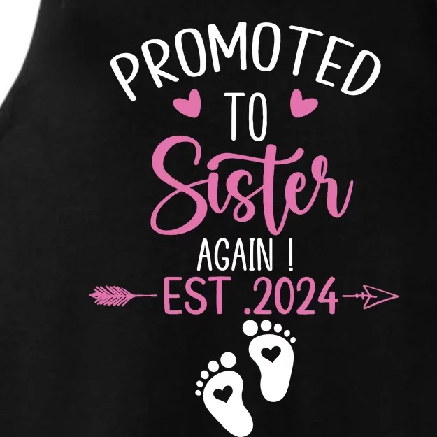 Promoted To Sister 2024 Again Big Sister Est 2024 Matching Ladies Tri-Blend Wicking Tank