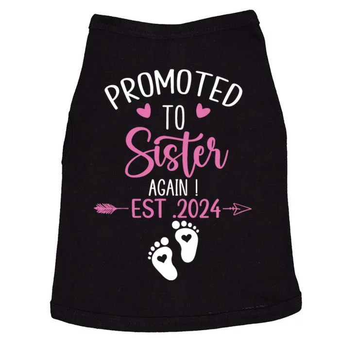 Promoted To Sister 2024 Again Big Sister Est 2024 Matching Doggie Tank