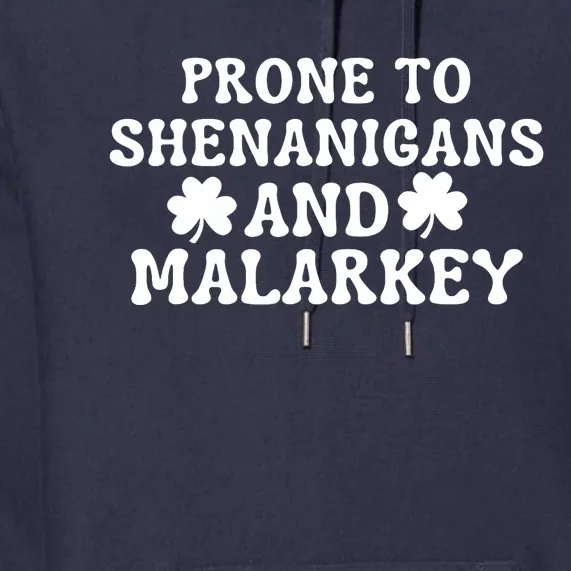 Prone To Shenanigans And Malarkey St Patricks Day Premium Hoodie