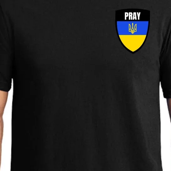 Pray Tactical Support Ukrainian Flag Shield I Stand With Ukraine Military Pajama Set