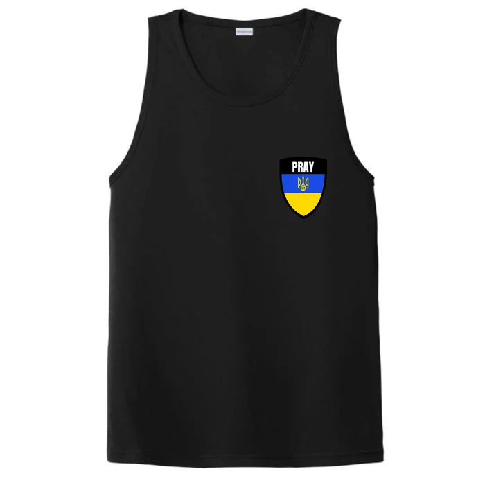 Pray Tactical Support Ukrainian Flag Shield I Stand With Ukraine Military Performance Tank