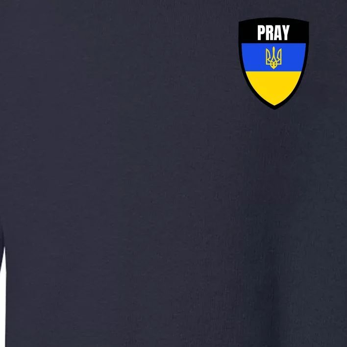 Pray Tactical Support Ukrainian Flag Shield I Stand With Ukraine Military Toddler Sweatshirt