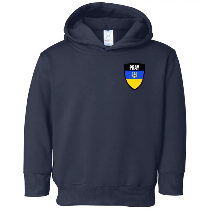 Pray Tactical Support Ukrainian Flag Shield I Stand With Ukraine Military Toddler Hoodie