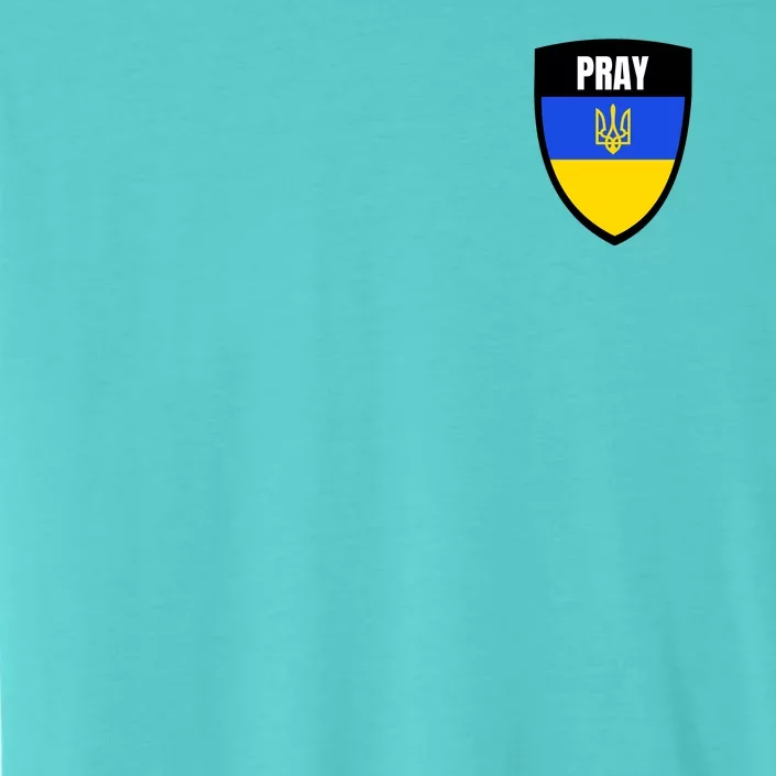 Pray Tactical Support Ukrainian Flag Shield I Stand With Ukraine Military ChromaSoft Performance T-Shirt