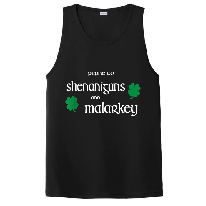 Prone To Shenanigans And Malarkey Funny Irish Pride Performance Tank