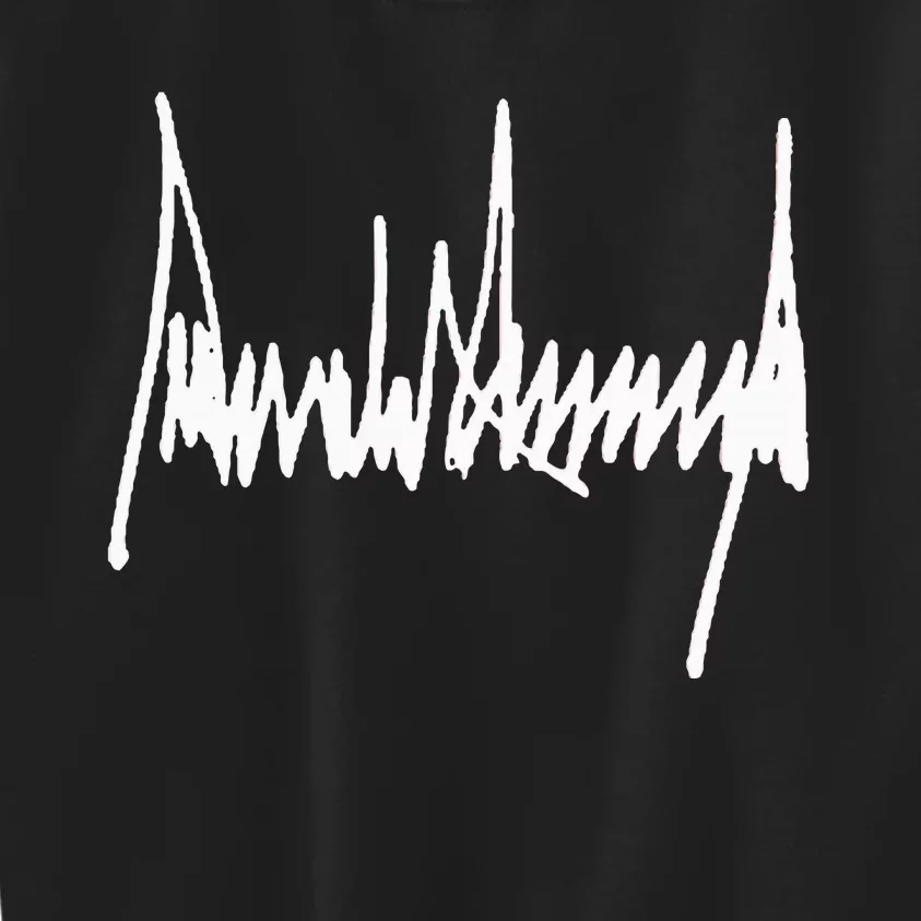 President Trump Signature Left Chest White Kids Sweatshirt