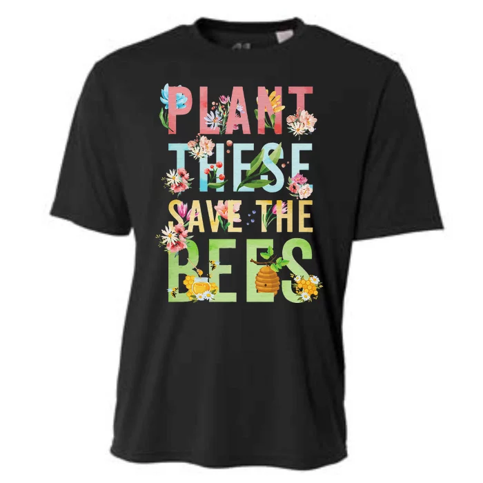 Plant These Save The Bees Botanical Vintage WildFlowers Cooling Performance Crew T-Shirt