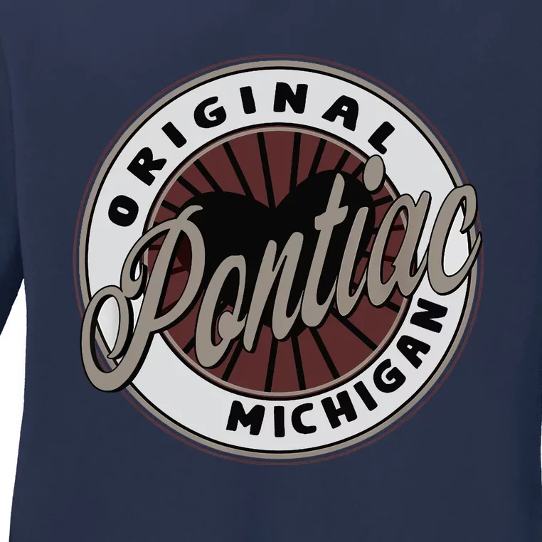 Pontiac Travel Souvenir To Michigan Ladies Long Sleeve Shirt