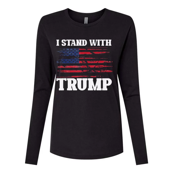 Pro Trump Supporter Trump I Stand With Trump Womens Cotton Relaxed Long Sleeve T-Shirt