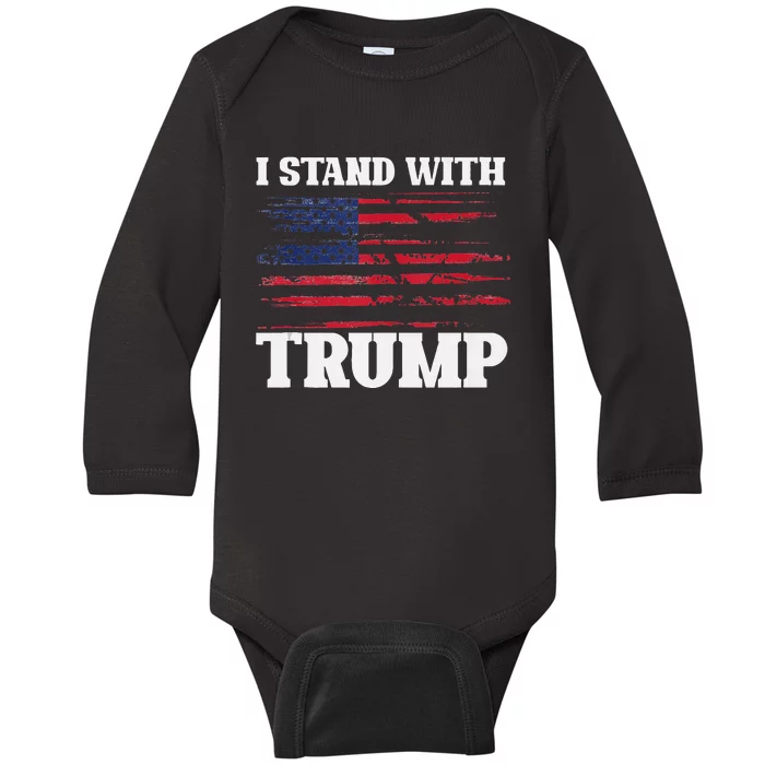 Pro Trump Supporter Trump I Stand With Trump Baby Long Sleeve Bodysuit