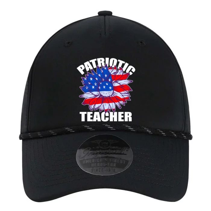 Patriotic Teacher Sunflower Retro Job America Flag Gift Performance The Dyno Cap