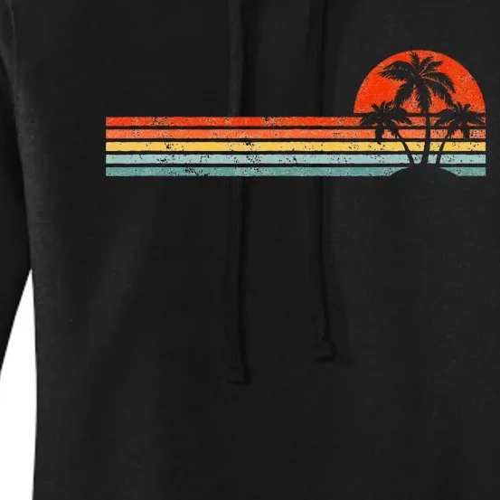 Palm Tree Sunset Horizon Summer Beach Vacation Women's Pullover Hoodie