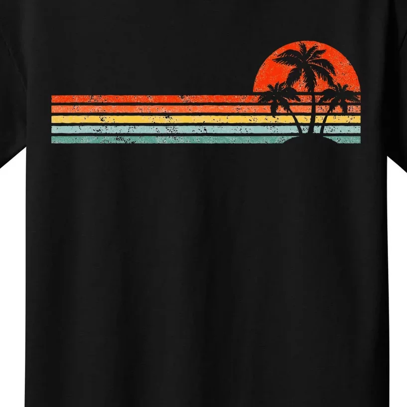 Palm Tree Sunset Horizon Summer Beach Vacation Kids T-Shirt