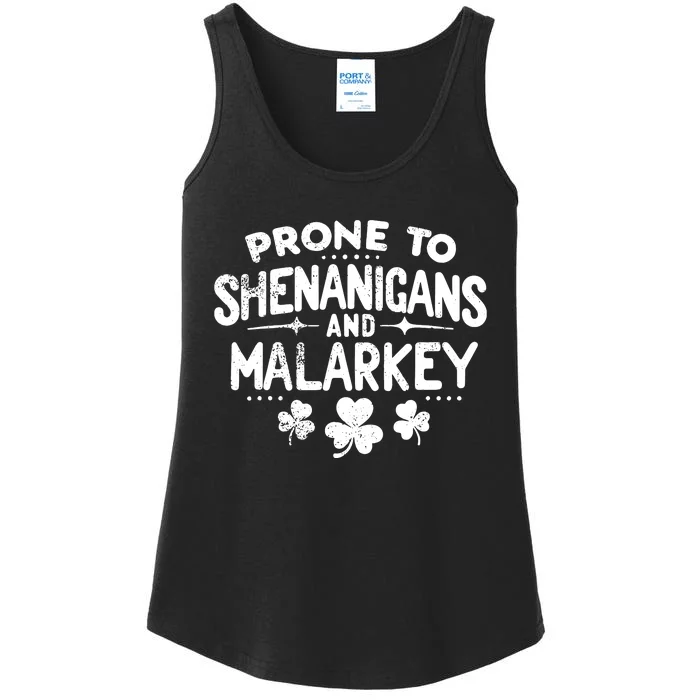 Prone To Shenanigans And Malarkey St Patricks Day Ladies Essential Tank