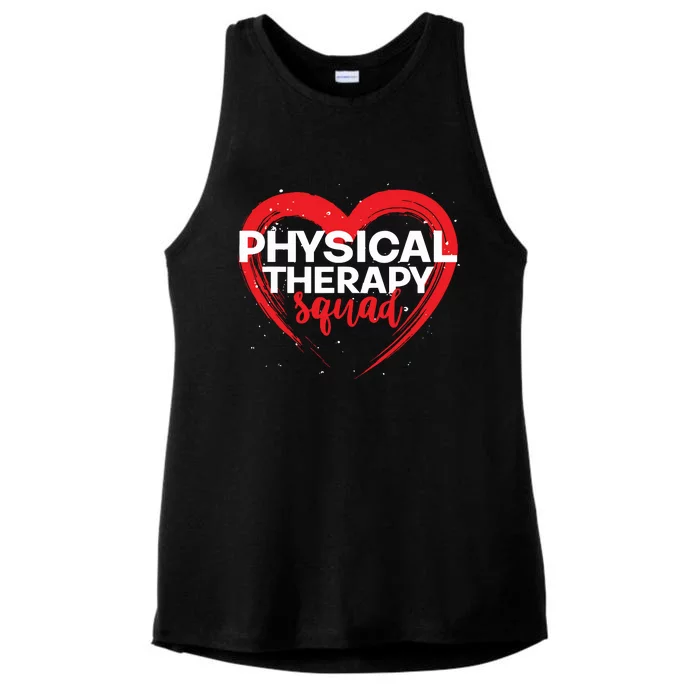 Physical Therapy Squad PTA Therapist Heart Physical Therapy Ladies Tri-Blend Wicking Tank