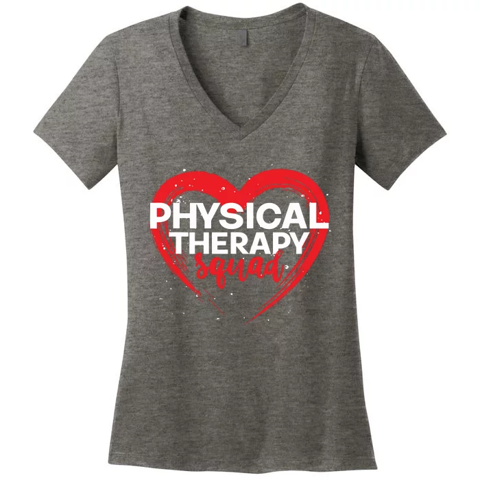 Physical Therapy Squad PTA Therapist Heart Physical Therapy Women's V-Neck T-Shirt