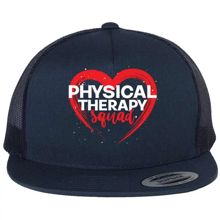 Physical Therapy Squad PTA Therapist Heart Physical Therapy Flat Bill Trucker Hat