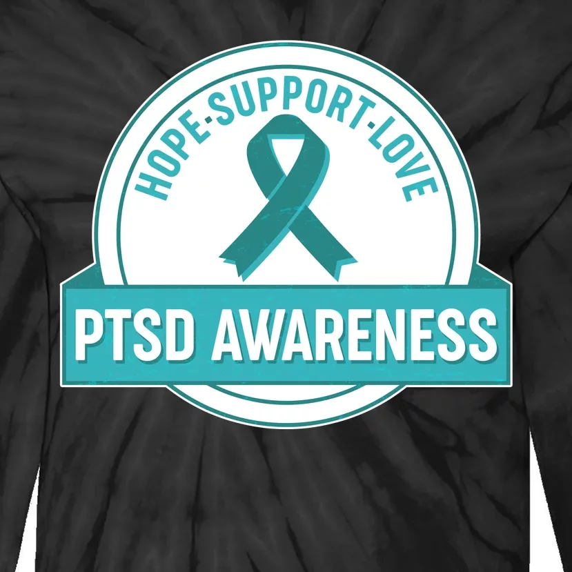 PTSD Awareness Hope Support Love Tie-Dye Long Sleeve Shirt