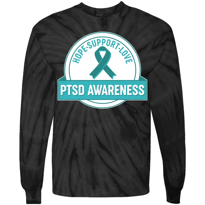 PTSD Awareness Hope Support Love Tie-Dye Long Sleeve Shirt