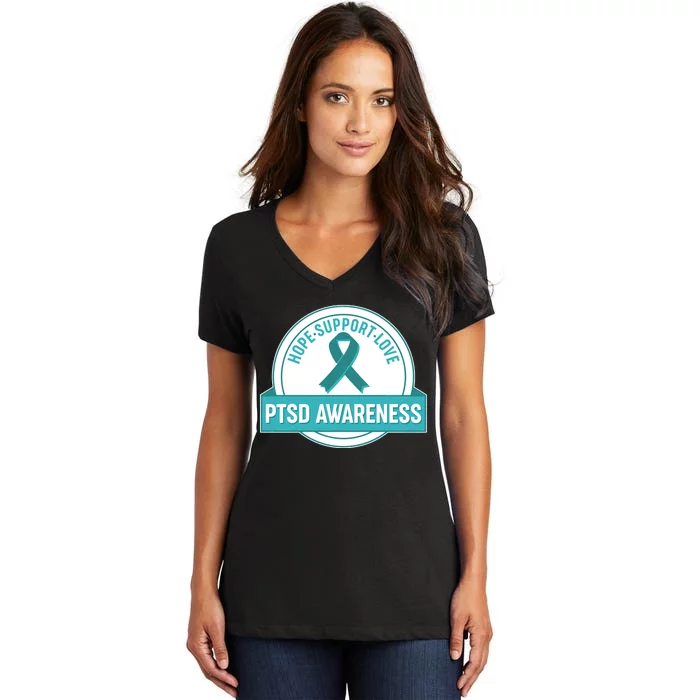 PTSD Awareness Hope Support Love Women's V-Neck T-Shirt