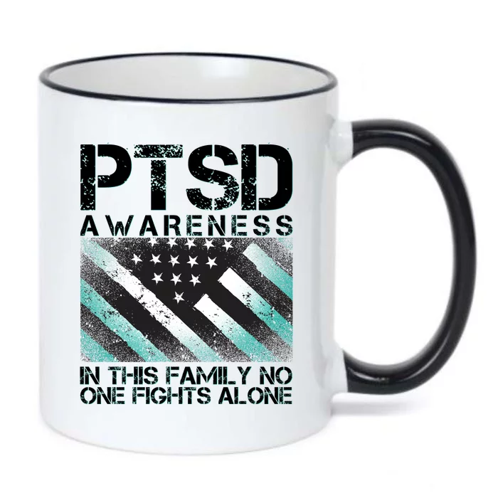 PTSD Awareness In This Family No One Fights Alone Black Color Changing Mug