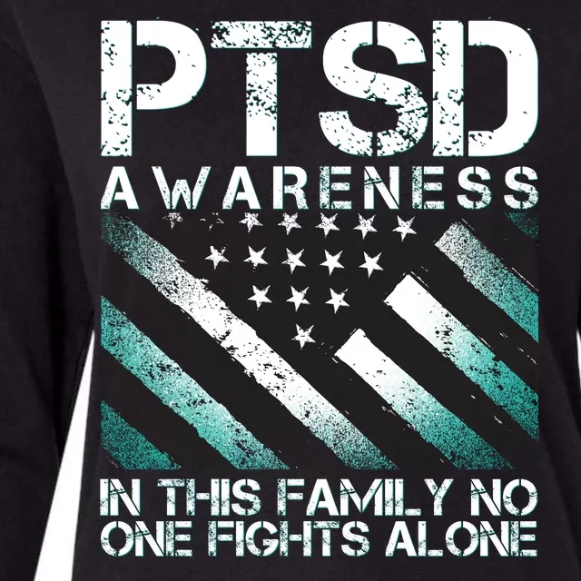 PTSD Awareness In This Family No One Fights Alone Womens Cotton Relaxed Long Sleeve T-Shirt