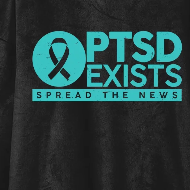 PTSD Exists Spread The News Hooded Wearable Blanket