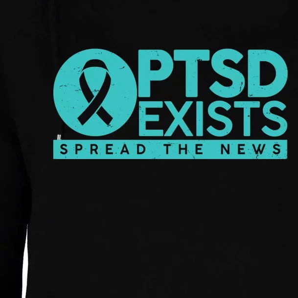 PTSD Exists Spread The News Womens Funnel Neck Pullover Hood