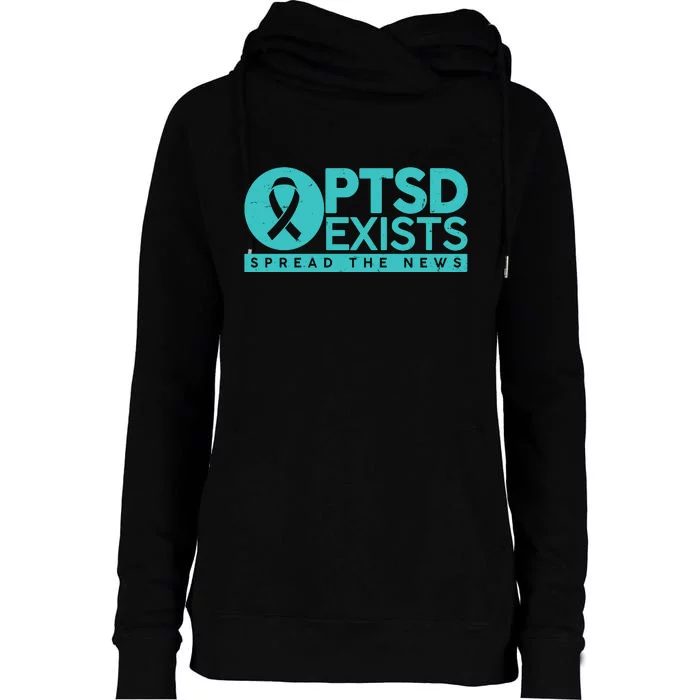 PTSD Exists Spread The News Womens Funnel Neck Pullover Hood