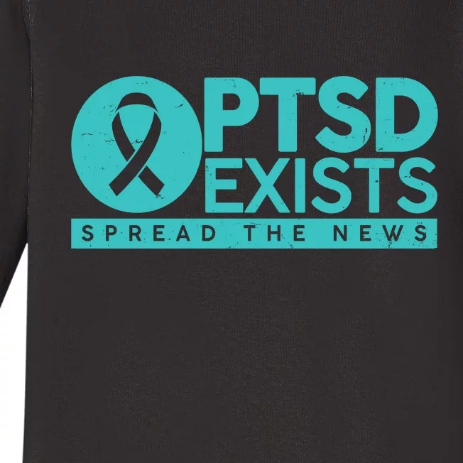 PTSD Exists Spread The News Baby Long Sleeve Bodysuit