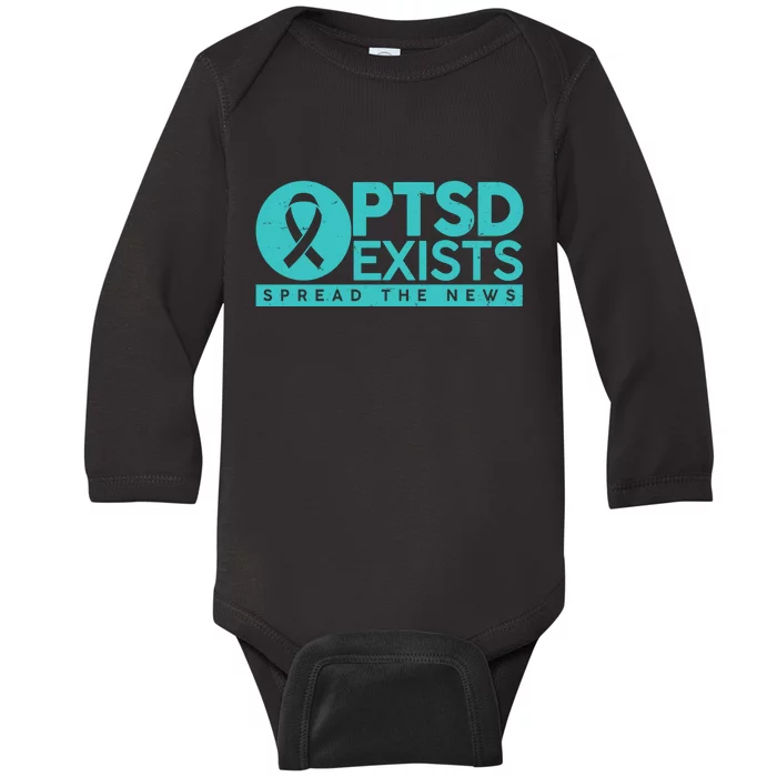 PTSD Exists Spread The News Baby Long Sleeve Bodysuit