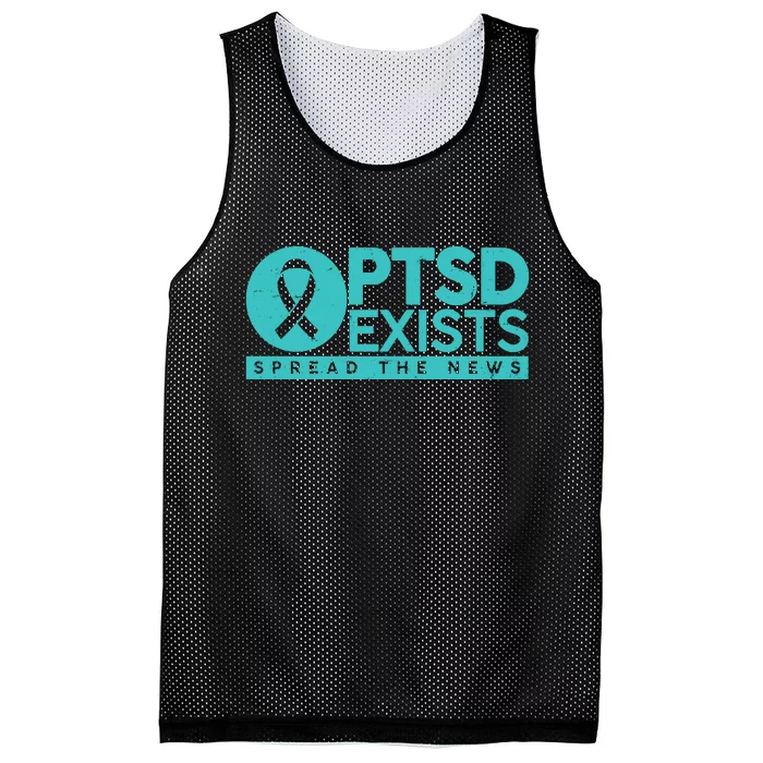 PTSD Exists Spread The News Mesh Reversible Basketball Jersey Tank