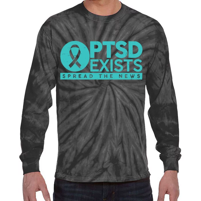 PTSD Exists Spread The News Tie-Dye Long Sleeve Shirt