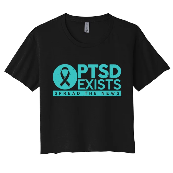 PTSD Exists Spread The News Women's Crop Top Tee