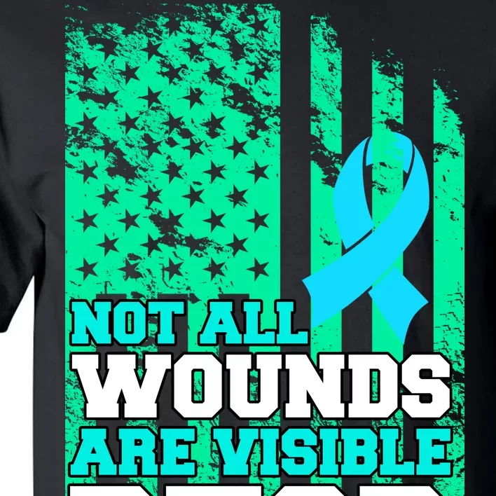 PTSD Flag Not All Wounds Are Visible Tall T-Shirt