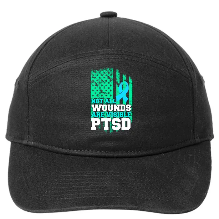 PTSD Flag Not All Wounds Are Visible 7-Panel Snapback Hat