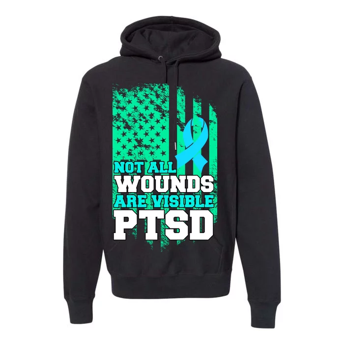 PTSD Flag Not All Wounds Are Visible Premium Hoodie