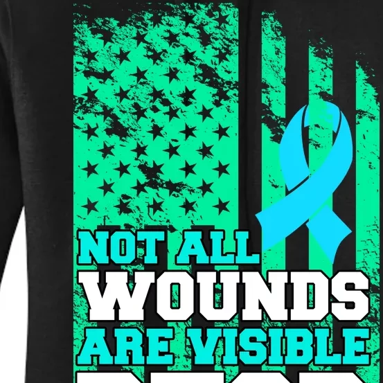 PTSD Flag Not All Wounds Are Visible Women's Pullover Hoodie