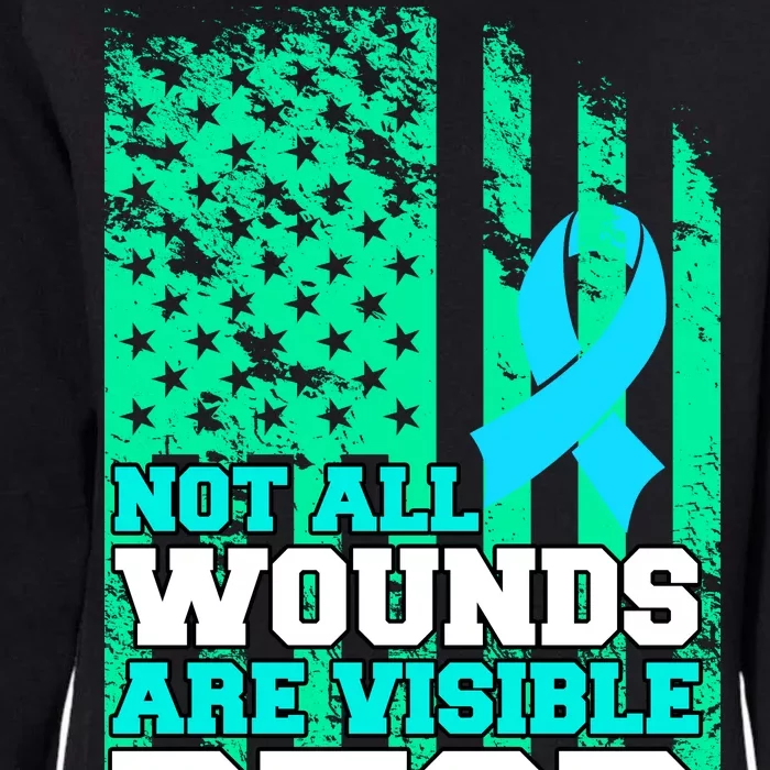 PTSD Flag Not All Wounds Are Visible Womens California Wash Sweatshirt