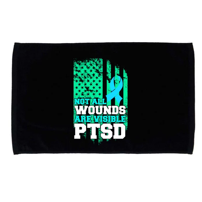 PTSD Flag Not All Wounds Are Visible Microfiber Hand Towel