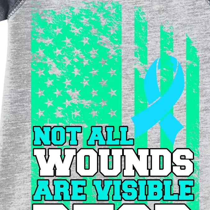 PTSD Flag Not All Wounds Are Visible Infant Baby Jersey Bodysuit