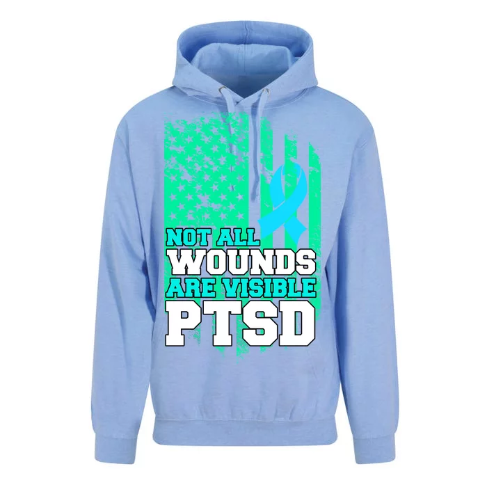 PTSD Flag Not All Wounds Are Visible Unisex Surf Hoodie