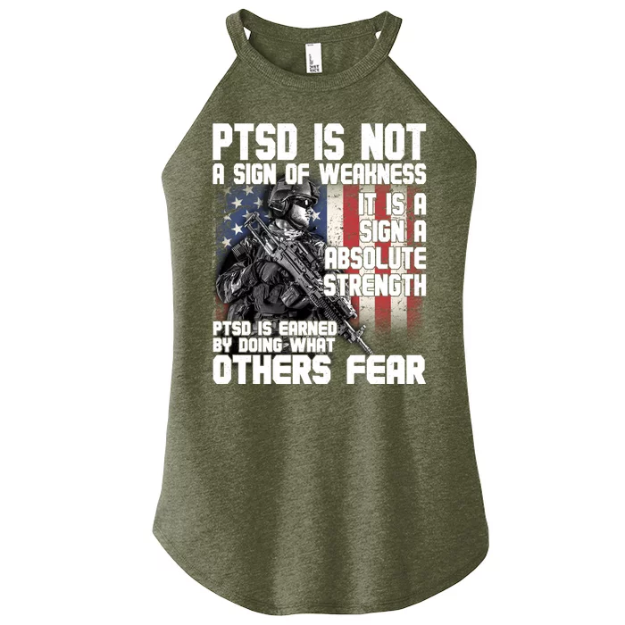 PTSD Is Not A Sign Of Weakness Support Military Troops Women’s Perfect Tri Rocker Tank