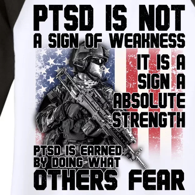 PTSD Is Not A Sign Of Weakness Support Military Troops Women's Tri-Blend 3/4-Sleeve Raglan Shirt