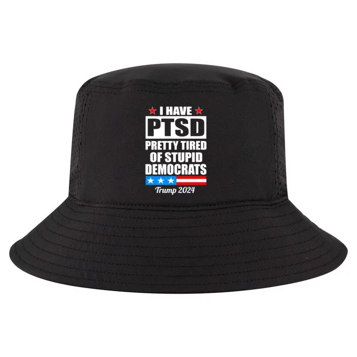 PTSD Pretty Tired Of Democrats Trump 2024 Cool Comfort Performance Bucket Hat