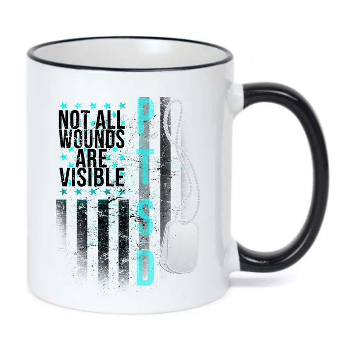 PTSD Veteran Not All Wounds Are Visible Black Color Changing Mug