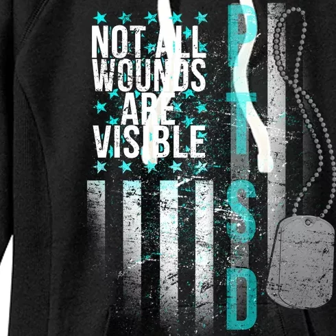 PTSD Veteran Not All Wounds Are Visible Women's Fleece Hoodie