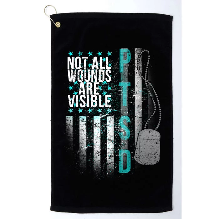 PTSD Veteran Not All Wounds Are Visible Platinum Collection Golf Towel