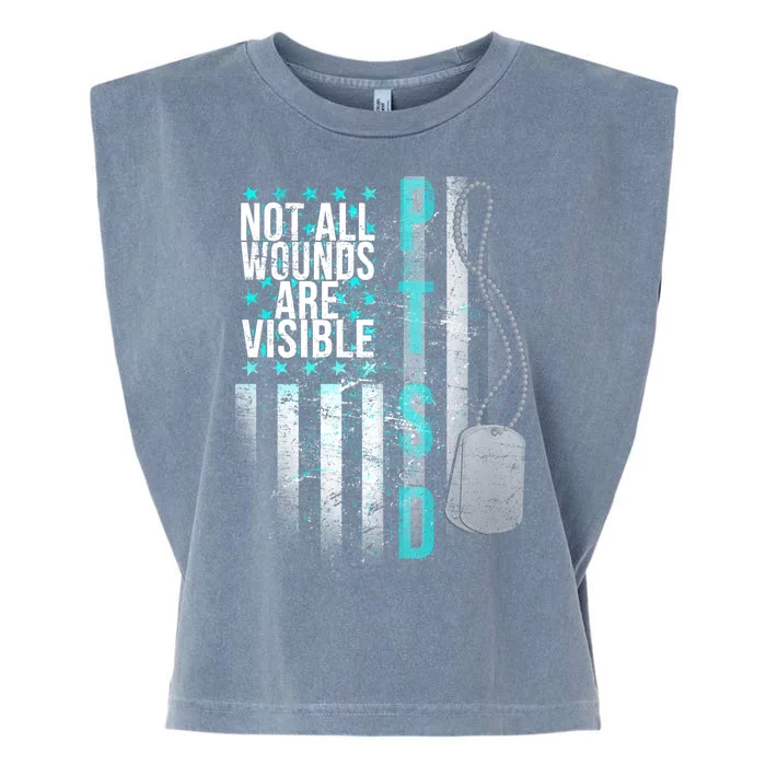 PTSD Veteran Not All Wounds Are Visible Garment-Dyed Women's Muscle Tee