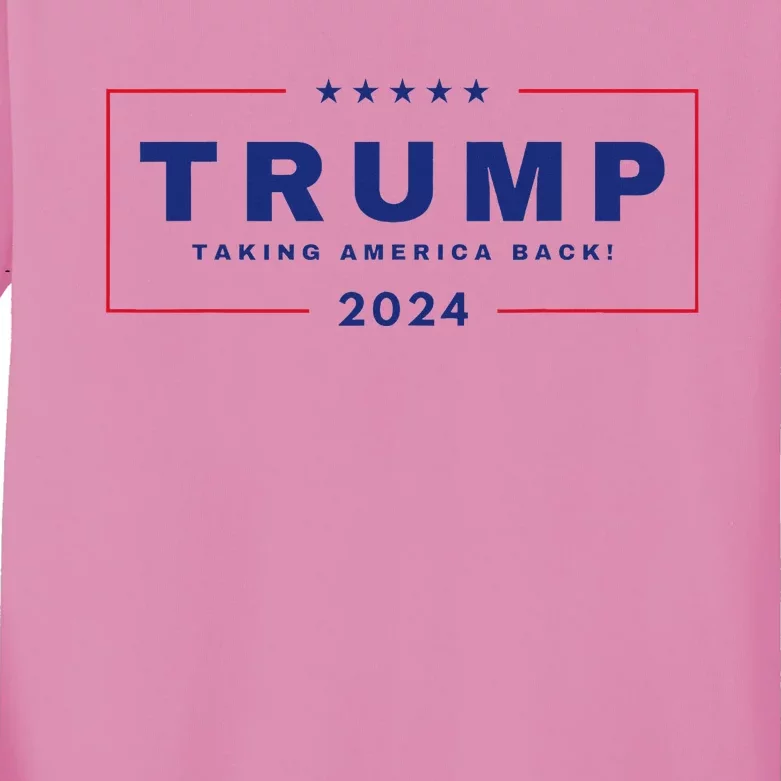 President Trump Taking America Back 4th Of July 2024 Us Maga Kids Long Sleeve Shirt